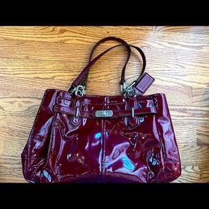 Coach Purse Dark Red Patent Leather